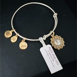NEW Alex and Ani Libra Zodiac Charm Two Tone Gold Silver Bracelet 2017